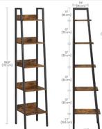 Ladderplank Boekenkast – 5 Niveaus, Vintage Bruin, 30x33,8x1, Verzenden, Nieuw