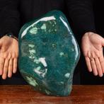 Grote Groene Jaspis Grote Poolse vrije vorm - Hoogte: 360 mm, Verzamelen, Mineralen en Fossielen