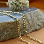 Gouden Figaro schakel armband | 21,5 cm (unisex), Sieraden, Tassen en Uiterlijk, Armbanden, Ophalen of Verzenden, Gebruikt, Overige kleuren