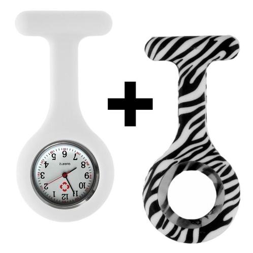 Fako® - Verpleegstershorloge - Siliconen Duo - Zebra Wit, Sieraden, Tassen en Uiterlijk, Horloges | Dames, Verzenden