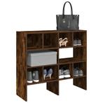 vidaXL Schoenenrekken 2 st stapelbaar 89,5x30x40 cm gerookt, Verzenden, Nieuw