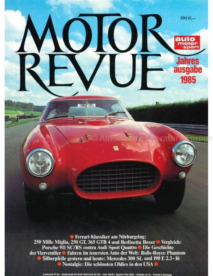 1985 MOTOR REVUE JAARBOEK DUITS, Boeken, Auto's | Folders en Tijdschriften