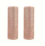 Decomesh metallic roségoud 26 cm rol 9 meter voor kransen en, Ophalen of Verzenden, Nieuw