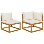 Bankstel Acaciahout Cremewit - Retourdeal! 64% Korting, Nieuw, Ophalen of Verzenden, Loungeset, Bank