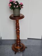 Bijzettafel - Antieke houten plantenzuil / piedestal in