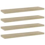 vidaXL Wandschappen 4 st 40x10x1,5 cm bewerkt hout sonoma, Huis en Inrichting, Woonaccessoires | Wandplanken en Boekenplanken