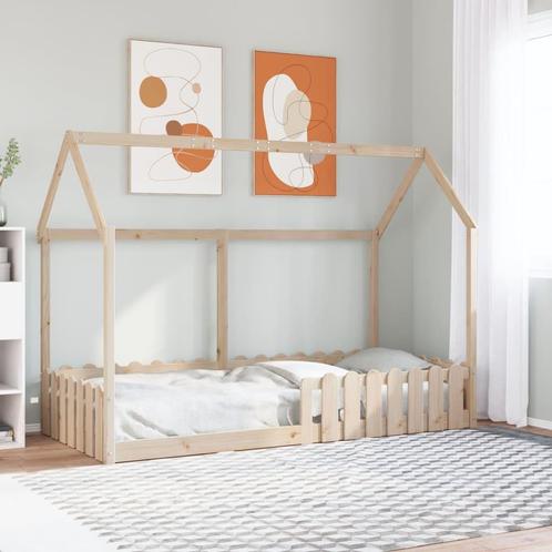 vidaXL Bedhuis massief grenenhout 90x200 cm, Huis en Inrichting, Slaapkamer | Bedden, 90 cm, 200 cm, Bruin, Eenpersoons, Nieuw