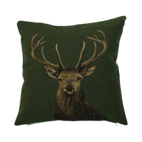gobelin kussen edelhert bosgroen 45x45cm, Huis en Inrichting, Woonaccessoires | Overige, Verzenden