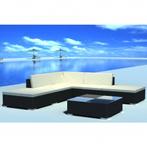 vidaXL 6-delige Loungeset met kussens poly rattan zwart, 6 zitplaatsen, Nieuw, Loungeset, Verzenden