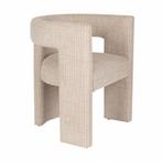 *WOONWINKEL* Dutchbone Medina Luxe Eetkamerstoel Beige Stof, Verzenden, Nieuw, Stof
