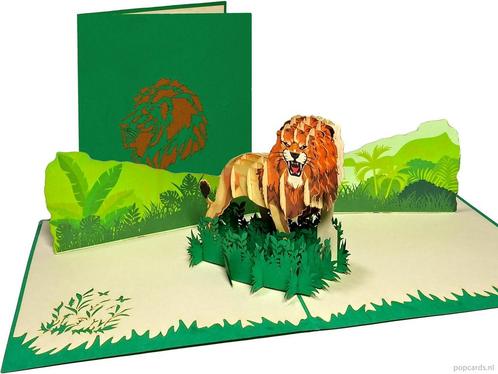 Grote Stoere leeuw - The Lion King pop-up wenskaart, Diversen, Wenskaarten, Verzenden