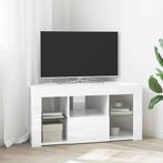 vidaXL Hoek LED TV Kast Hoogglans Wit 104 x 40 x 50 cm, Huis en Inrichting, Kasten | Televisiemeubels, Minder dan 50 cm, Verzenden