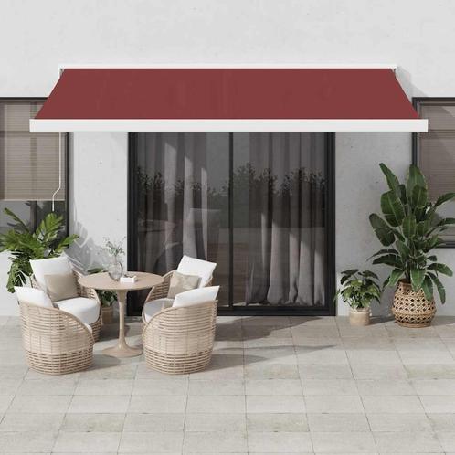 vidaXL Luifel handmatig uittrekbaar 400x300 cm bordeauxrood, Tuin en Terras, Zonneschermen, Nieuw, Verzenden