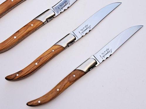 Laguiole - 6x Luxury Steak Knives - Olive Wood - style de -, Antiek en Kunst, Antiek | Keukenbenodigdheden