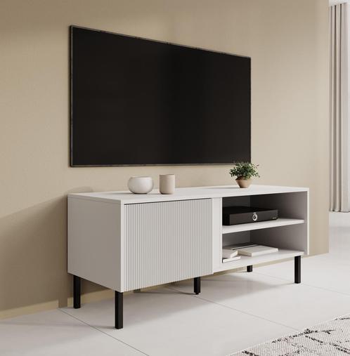Meubella | TV-Meubel wit 120x41x50 cm | Met klep, Huis en Inrichting, Kasten | Televisiemeubels, 100 tot 150 cm, 25 tot 50 cm
