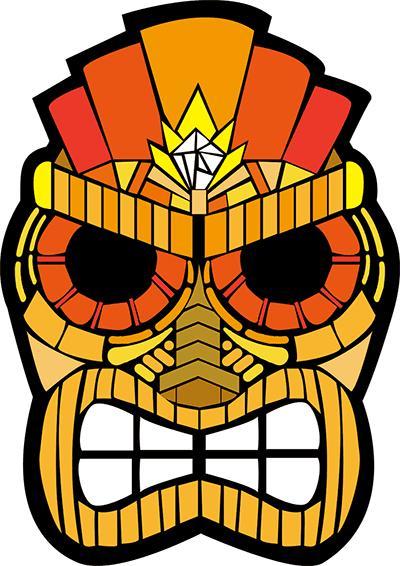 LED masker Tiki (lichtgevend / glow in the dark), Kleding | Dames, Carnavalskleding en Feestkleding, Nieuw, Verzenden