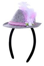 Mini Hoedje Grijs Roze Oktoberfest Tirol Hoed op Haarband Bi, Kleding | Dames, Ophalen of Verzenden, Nieuw, Carnaval