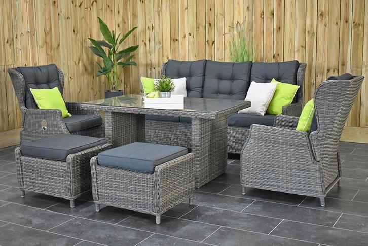 Barcelona Verstelbare Loungeset 3 Zitsbank 2 Lounge Tuinstoe, Tuin en Terras, Tuinsets en Loungesets, Bank, Eettafel, Hocker, Stoel