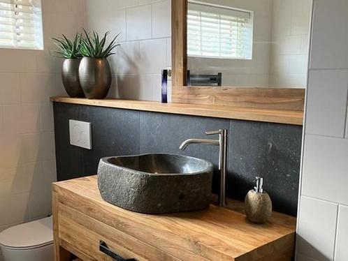 2e Waskom natuursteen 50% korting! wasbak, waskom, wastafel, Huis en Inrichting, Badkamer | Badkamermeubels, 25 tot 50 cm, Nieuw