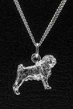 Zilveren Mopshond ketting hanger - groot, Sieraden, Tassen en Uiterlijk, Verzenden, Nieuw