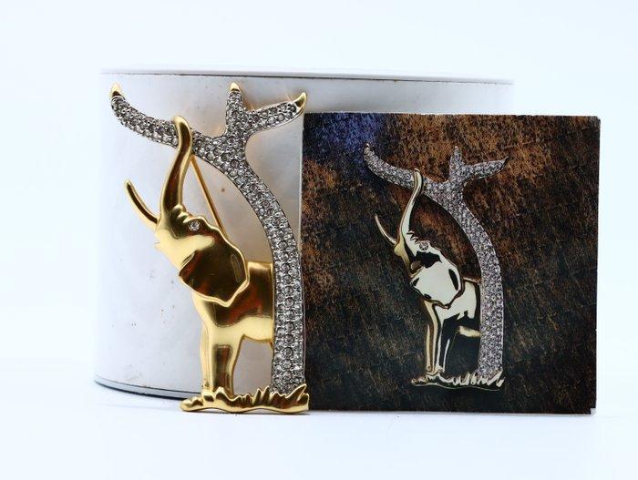 Figuur - Swarovski - Olifanten broche (Boxed + Certificate), Antiek en Kunst, Curiosa en Brocante