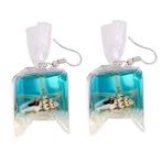 Fako Bijoux® - Oorbellen - Zeedieren In Een Zakje – Blauw, Verzenden, Nieuw