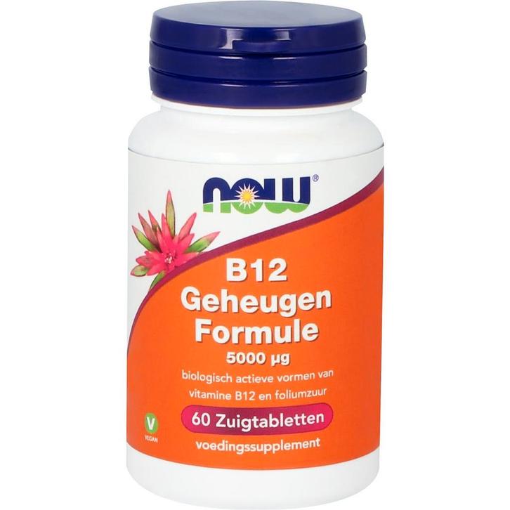 NOW B12 Geheugen Formule 5000 mcg - 60 zuigtabletten, Sport en Fitness, Gezondheidsproducten en Wellness, Verzenden