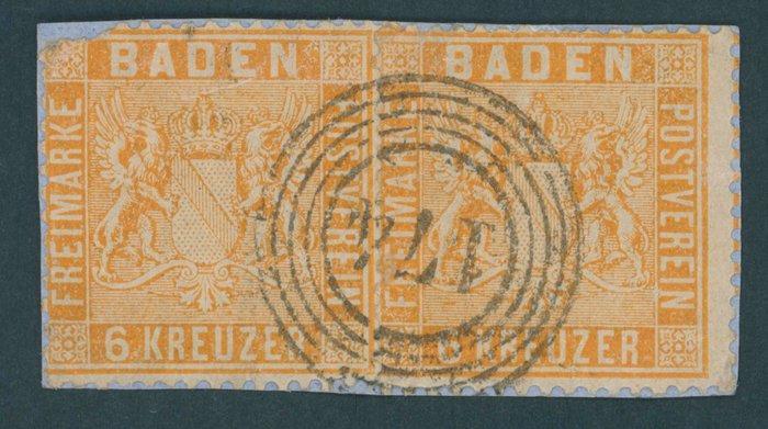 Baden 1860 - Klein briefstuk met 2x 6 Kr. met perfect NmSt., Postzegels en Munten, Postzegels | Europa | Duitsland