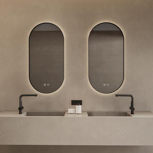 Spiegelcombinatie BWS 2x Thyreos 40x100cm Ovaal Met Rand Mat, Doe-het-zelf en Verbouw, Sanitair, Bad, Nieuw, Ophalen of Verzenden