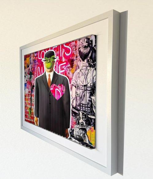 Poplea - Cinétique 3 en 1 triptique Magritte (2000), Antiek en Kunst, Kunst | Schilderijen | Modern