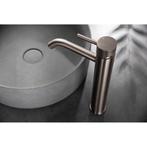 Wiesbaden Ribbd XL Wastafelkraan Verhoogd - Geborsteld Staal, Doe-het-zelf en Verbouw, Sanitair, Ophalen of Verzenden, Nieuw