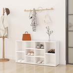 vidaXL Schoenenbank 103x30x55 cm bewerkt hout wit, Huis en Inrichting, Verzenden, Nieuw