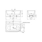 Ligbad Xenz Fay Hoekbad Links 155x80 cm Glanzend Wit, Ophalen of Verzenden, Nieuw