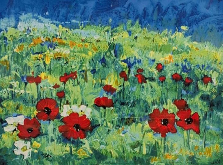 Zeefdruk, Maya Wildevuur (1944-2023), Klaproos, Huis en Inrichting, Woonaccessoires | Schilderijen, Tekeningen en Foto's