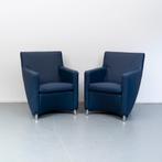 2 Leolux Dolcinea fauteuils - kobaltblauw leder, Huis en Inrichting, Nieuw, Leer, Ophalen of Verzenden