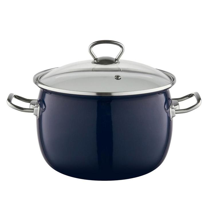 Emalia Berry kookpan – 24 cm – 5 L – Marineblauw – Retro, Huis en Inrichting, Keuken | Potten en Pannen, Ophalen of Verzenden