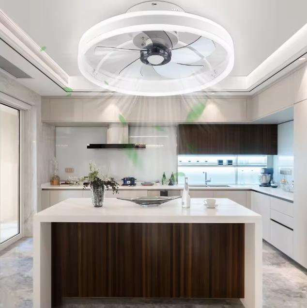 Plafondventilator LED Licht 50W – Stil, Dimbaar, 50 cm, Huis en Inrichting, Lampen | Plafondlampen, Nieuw, Verzenden