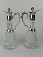 Karaf (2) - Verzilverd, Glas - Een paar karafjes