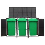 Containerberging driedubbel 207x80x117 cm poly rattan zwart, Huis en Inrichting, Verzenden, Nieuw