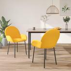 vidaXL Eetkamerstoelen 2 st fluweel geel, Huis en Inrichting, Stoelen, Verzenden, Nieuw