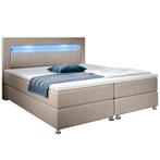 Boxspringbed / Boxspring Vancouver - 180 x 200 cm - Beige -, Verzenden, Nieuw