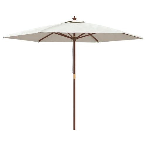 Houten Parasol - Zandkleur - OP = OP! Topdeal voor Tuin!, Tuin en Terras, Parasols, Nieuw, Ophalen of Verzenden