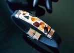 Amber Leren armband met Baltisch amber mozaïekstijl -