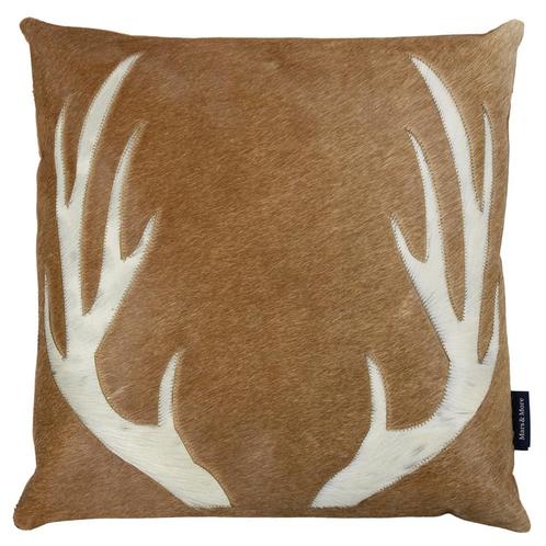 kussen koe gewei bruin 45x45cm, Huis en Inrichting, Woonaccessoires | Overige, Verzenden