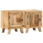 vidaXL Nachtkastje 2 st 40x32x46 cm massief hout ruw, Huis en Inrichting, Verzenden, Nieuw, Hout