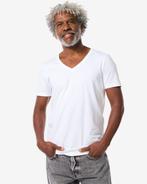 HEMA Heren t-shirt slim fit diepe v-hals wit, Kleding | Heren, Verzenden, Nieuw