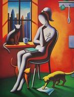 Mark Kostabi (1960) - Feline Dreams, Antiek en Kunst