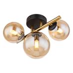 Plafondlamp RIHA 3.50 Watt G9 Matt zwart - 3 Lichts Amber, Ophalen of Verzenden, Nieuw, Metaal