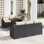 vidaXL 6-delige tuinsofa set met kussens zwart poly rattan, Verzenden, Nieuw, Rotan
