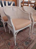 Witte faux bamboo easy chairs in Chippendale stijl (set van, Huis en Inrichting, Stoelen, Ophalen, Gebruikt